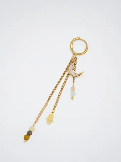 Stainless Steel Hoops With Semiprecious Stone|Parfois Discount