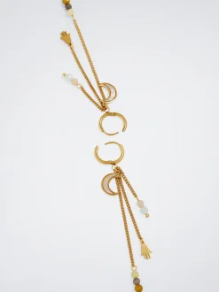 Stainless Steel Hoops With Semiprecious Stone|Parfois Discount