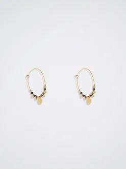 Stainless Steel Hoops With Semiprecious Stone|Parfois Clearance