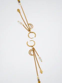 Stainless Steel Hoops With Semiprecious Stone|Parfois Best
