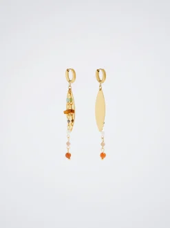 Stainless Steel Hoops With Semiprecious Stone|Parfois Hot