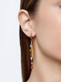 Stainless Steel Hoops With Semiprecious Stone|Parfois Hot