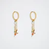 Stainless Steel Hoops With Semiprecious Stone|Parfois Shop