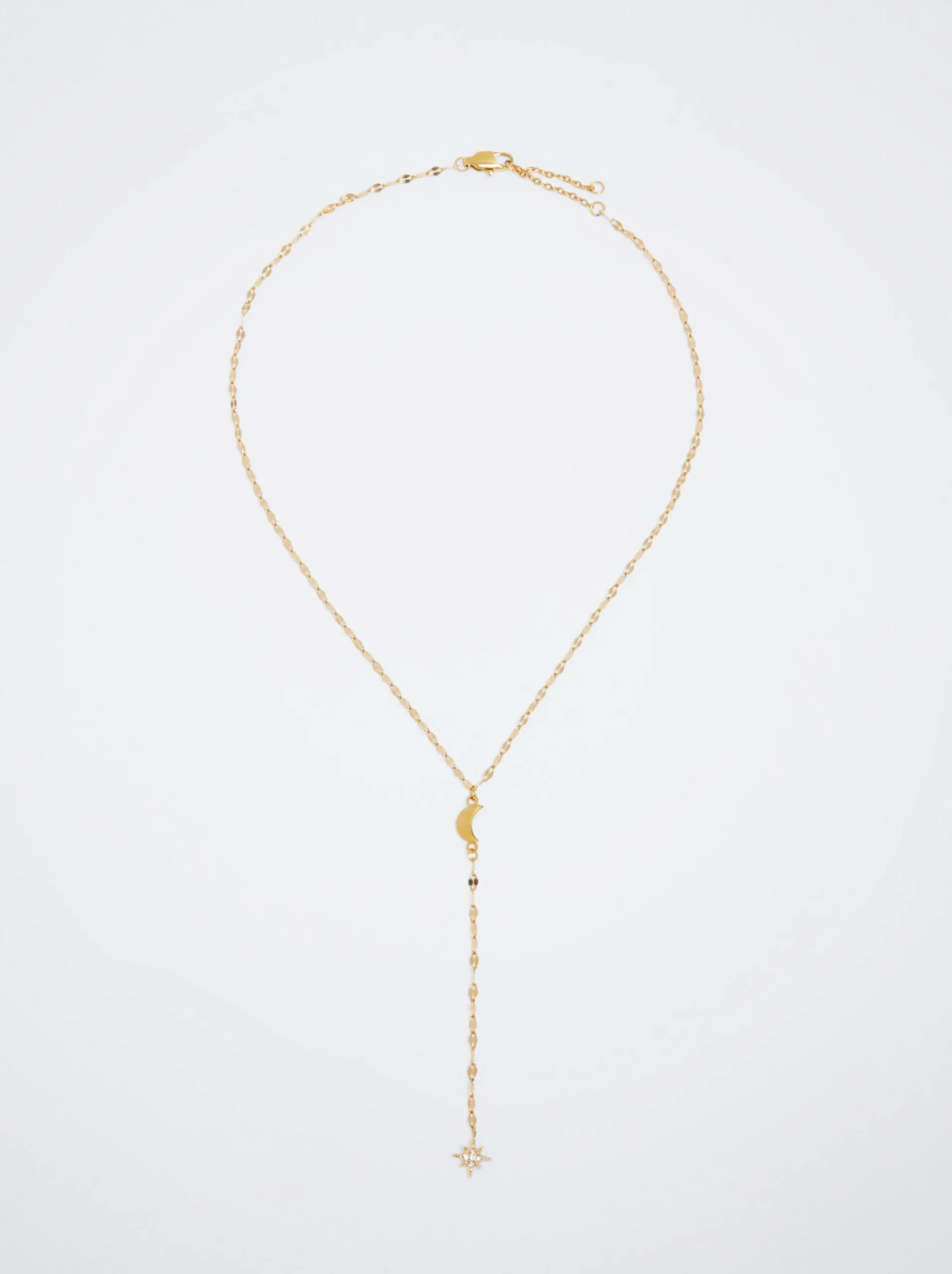 Stainless Steel Necklace With Charms And Strass|Parfois Flash Sale