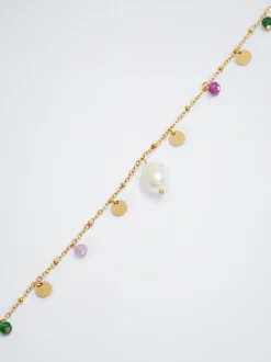 Stainless Steel Necklace With Freshwater Pearl|Parfois Cheap