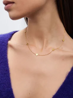 Stainless Steel Necklace With Shamrock|Parfois Flash Sale