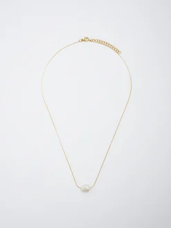 Stainless Steel Necklace With Pearl|Parfois Discount