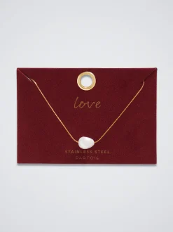 Stainless Steel Necklace With Pearl|Parfois Cheap
