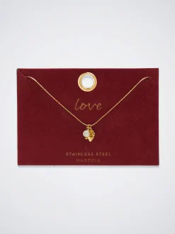 Stainless Steel Necklace With Stone And Leaf|Parfois Discount