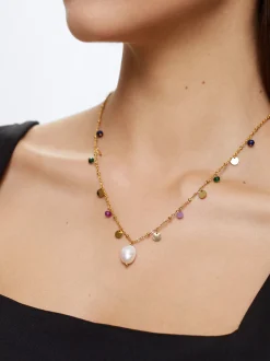 Stainless Steel Necklace With Freshwater Pearl|Parfois Best Sale