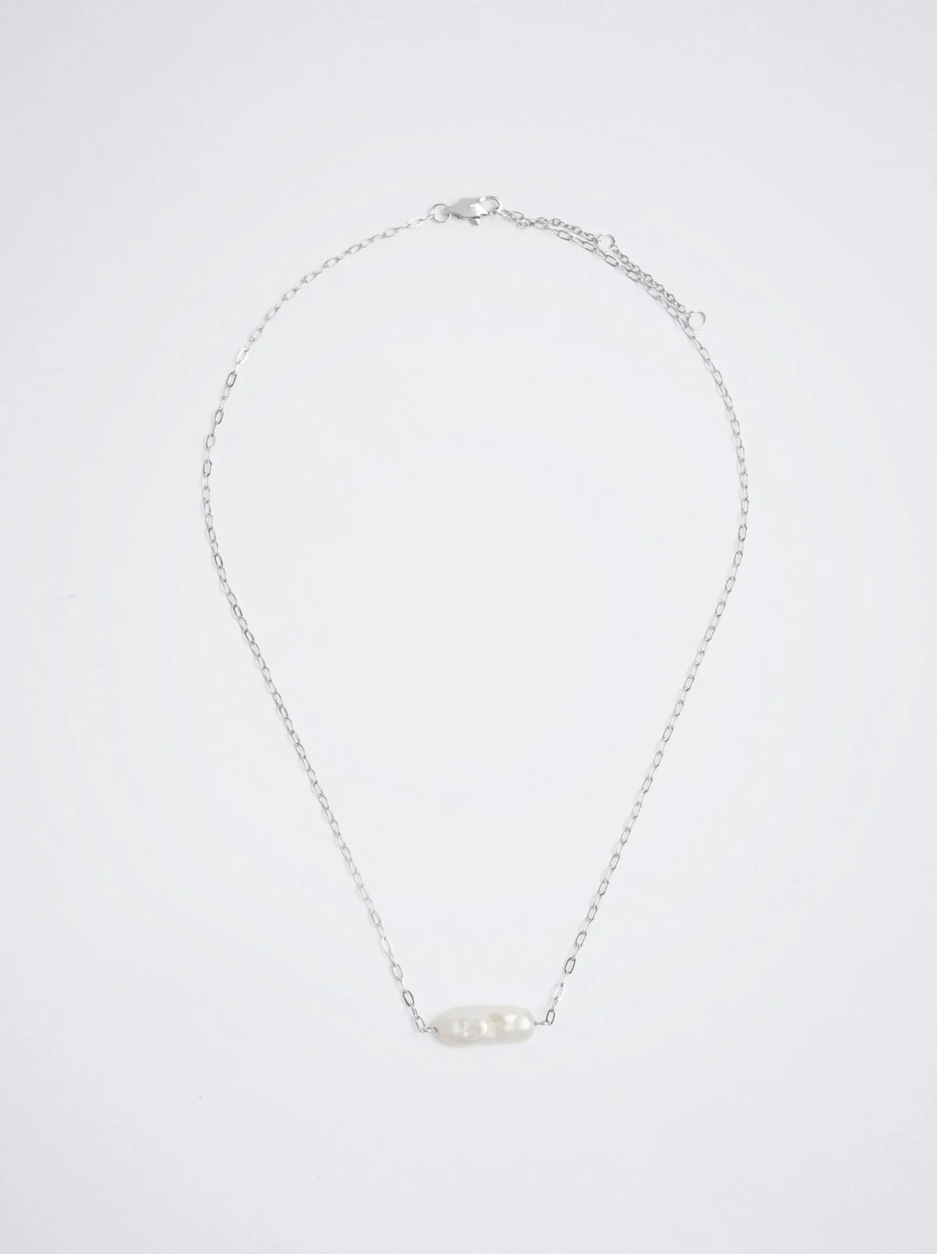 Stainless Steel Necklace With Freshwater Pearl|Parfois Outlet
