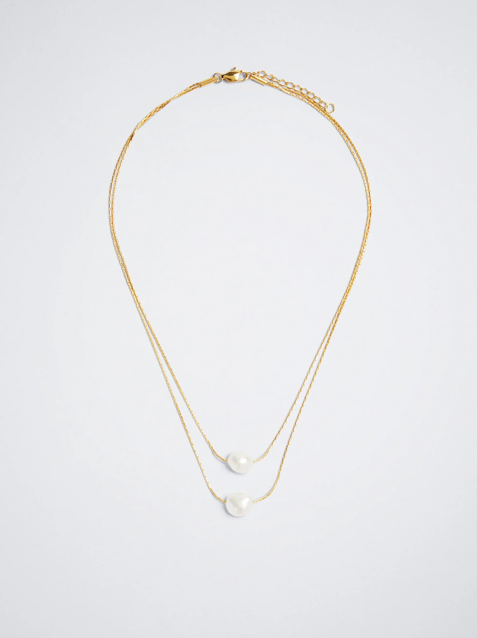 Stainless Steel Necklace With Freshwater Pearl|Parfois Flash Sale
