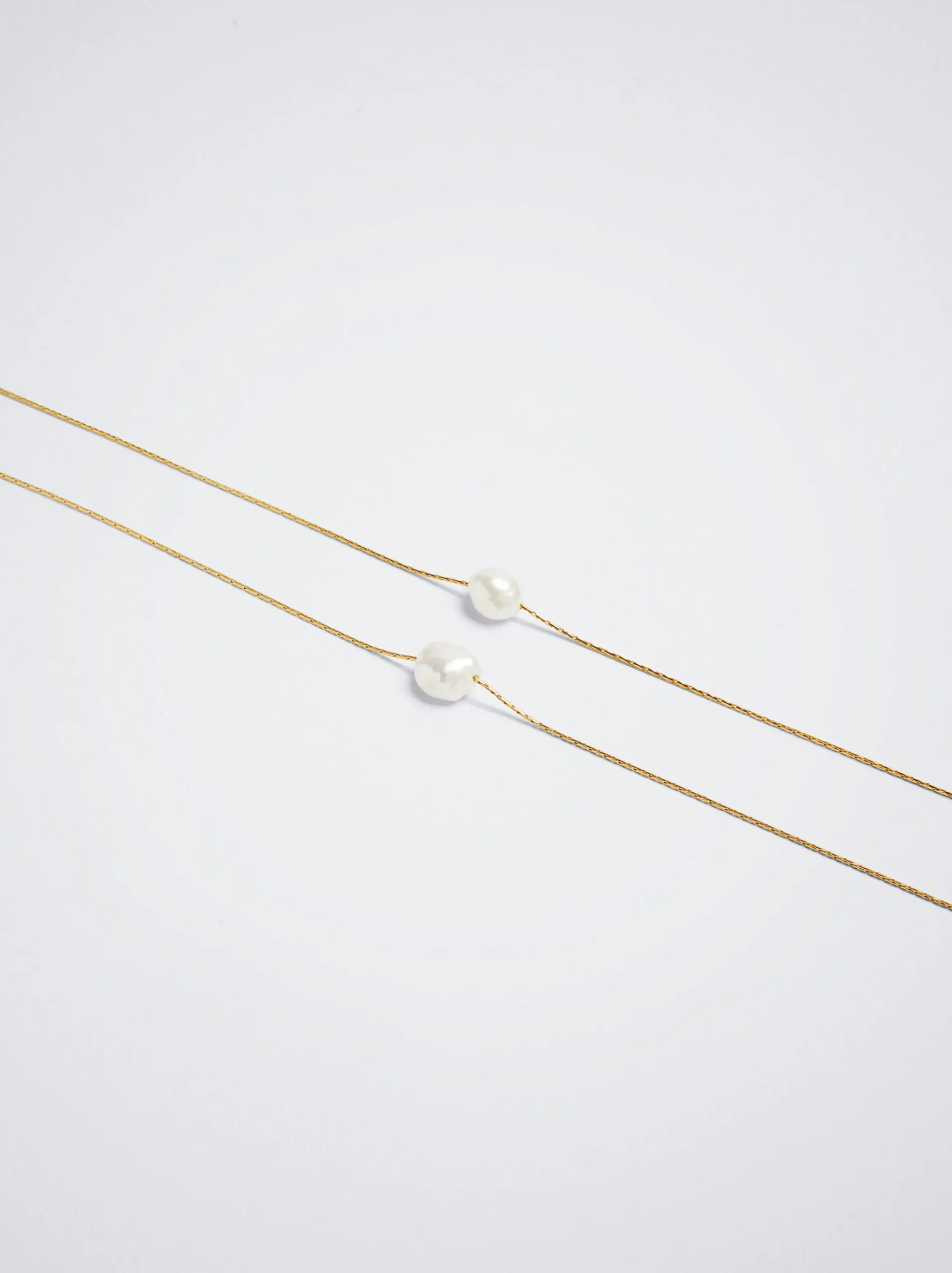 Stainless Steel Necklace With Freshwater Pearl|Parfois Flash Sale