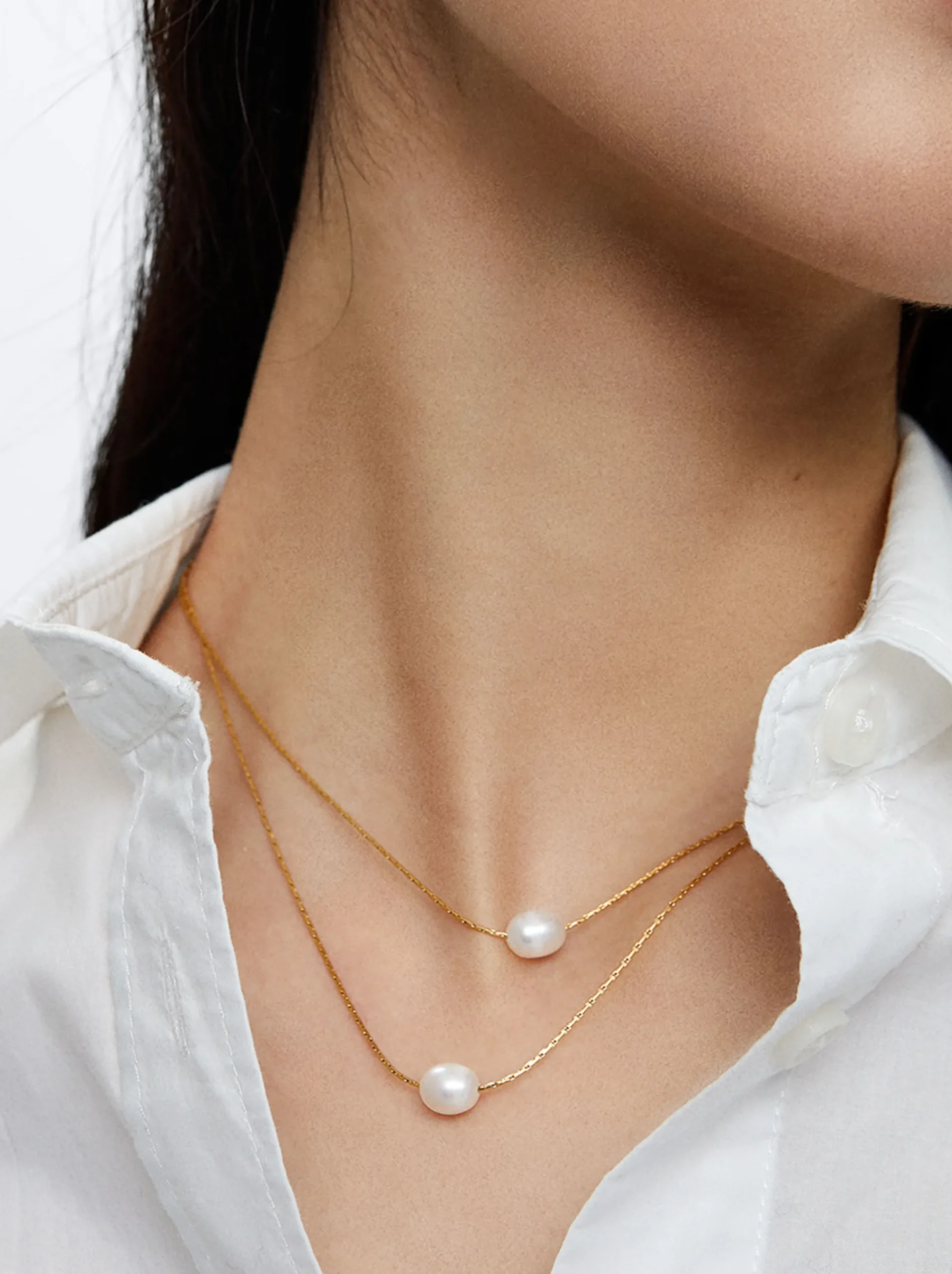 Stainless Steel Necklace With Freshwater Pearl|Parfois Flash Sale