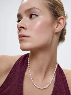 Stainless Steel Necklace With Freshwater Pearl|Parfois Store