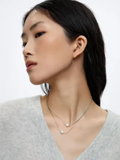 Stainless Steel Necklace With Freshwater Pearl|Parfois Sale