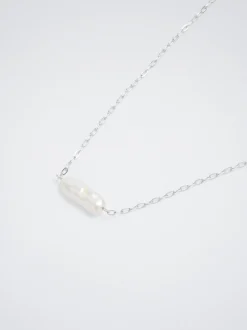 Stainless Steel Necklace With Freshwater Pearl|Parfois Online