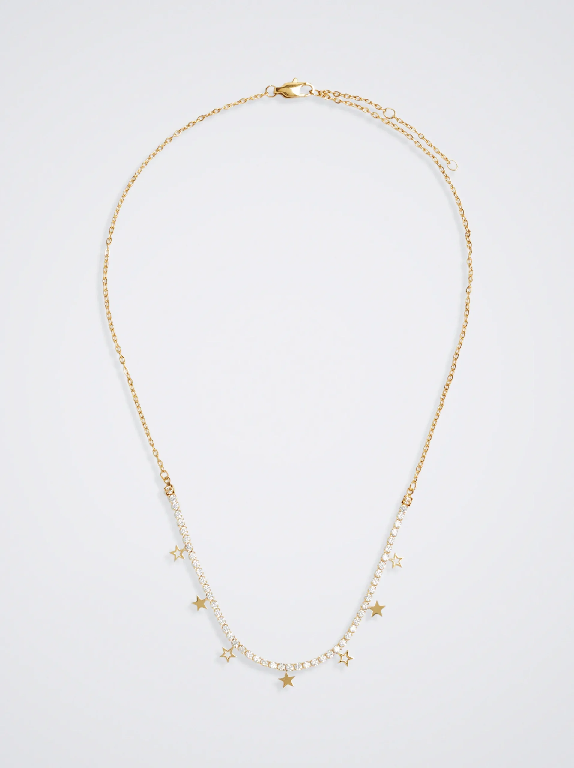 Stainless Steel Necklace With Stars And Zirconia|Parfois Discount
