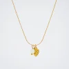 Stainless Steel Necklace With Stone And Leaf|Parfois Flash Sale