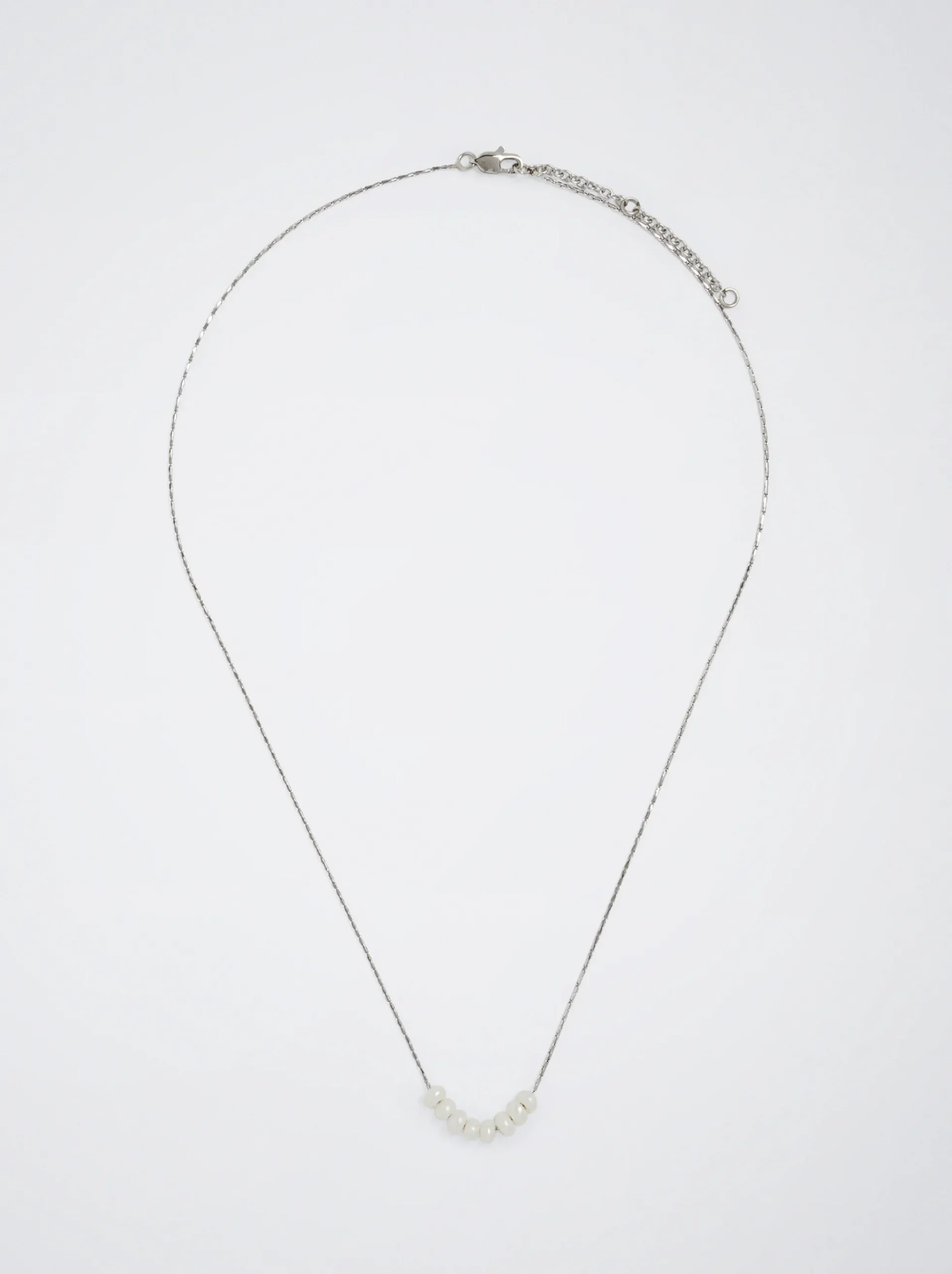 Stainless Steel Necklace With Freshwater Pearl|Parfois Flash Sale