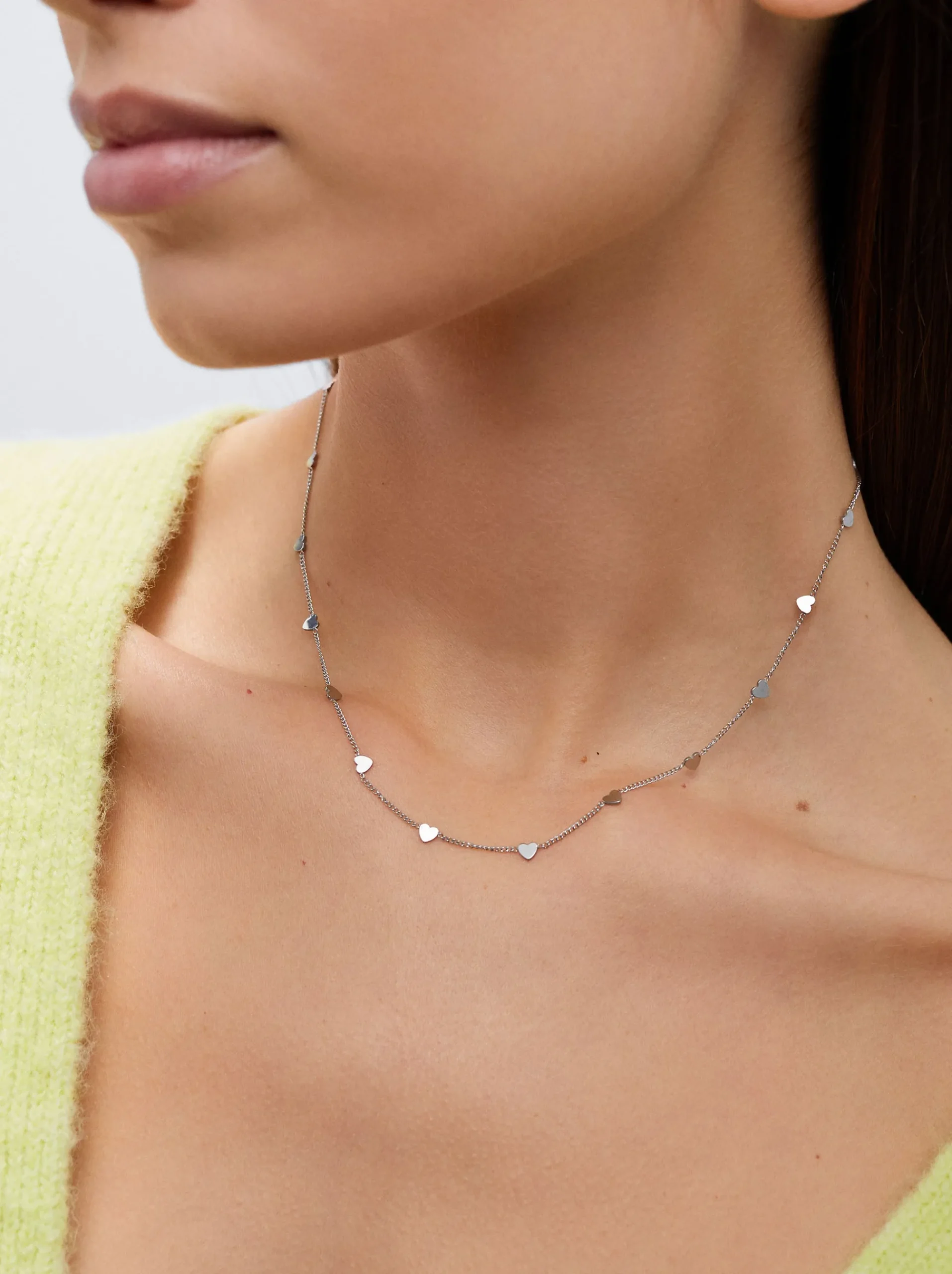Stainless Steel Necklace With Hearts|Parfois Flash Sale