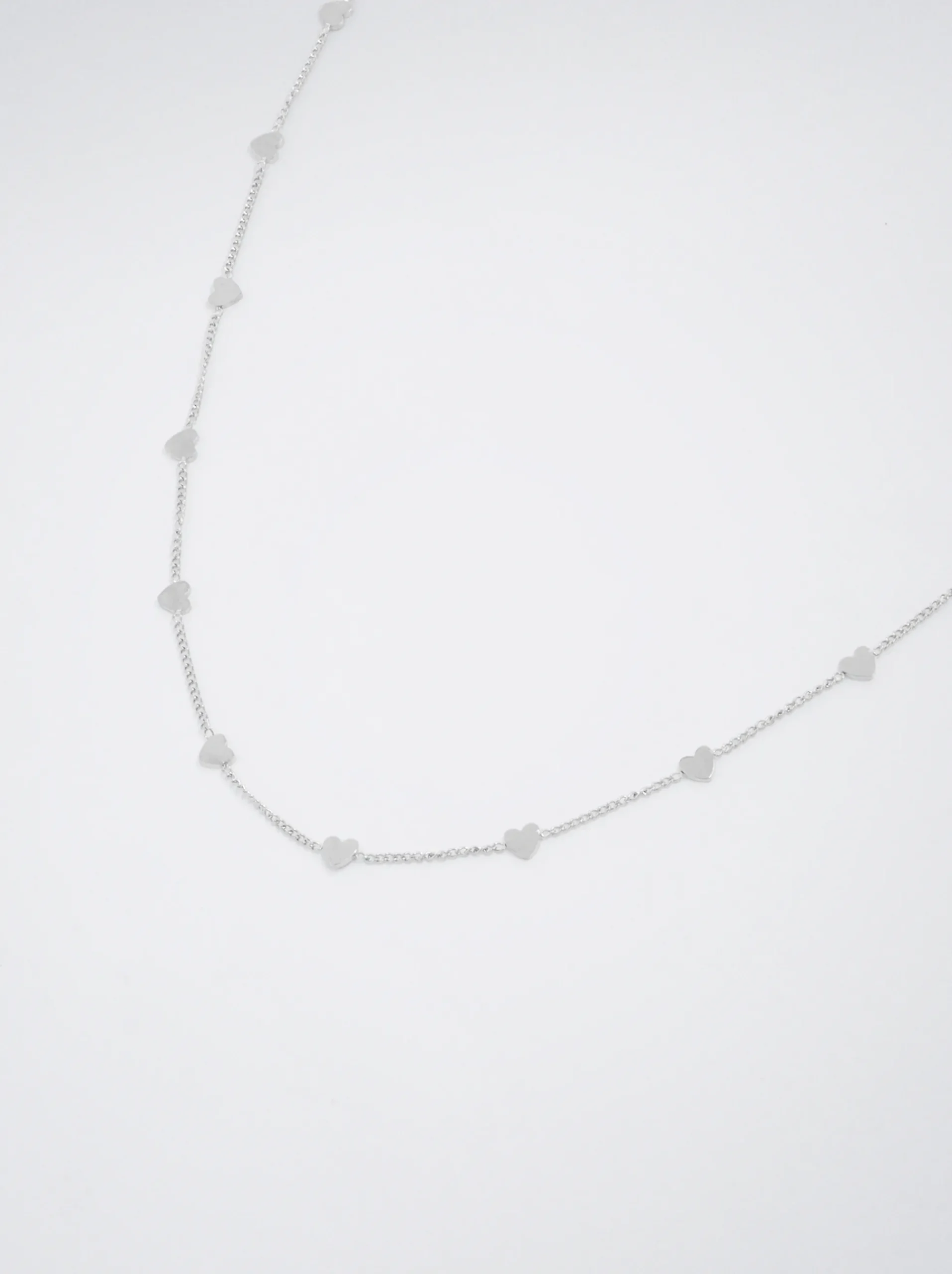 Stainless Steel Necklace With Hearts|Parfois Flash Sale