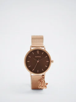 Stainless Steel Watch With Flower|Parfois Clearance