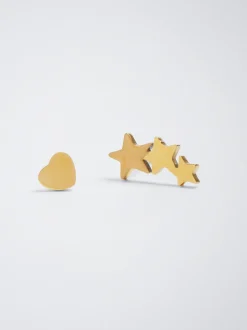 Steel Earrings With Heart And Stars|Parfois Outlet