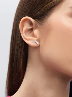 Steel Earrings With Moon|Parfois Online