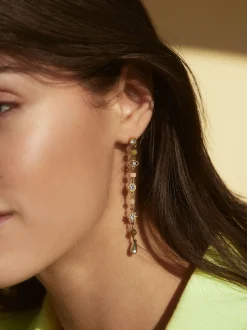 Steel Earrings With Semiprecious Stone|Parfois Online