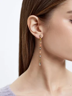 Steel Earrings With Semiprecious Stone|Parfois Outlet