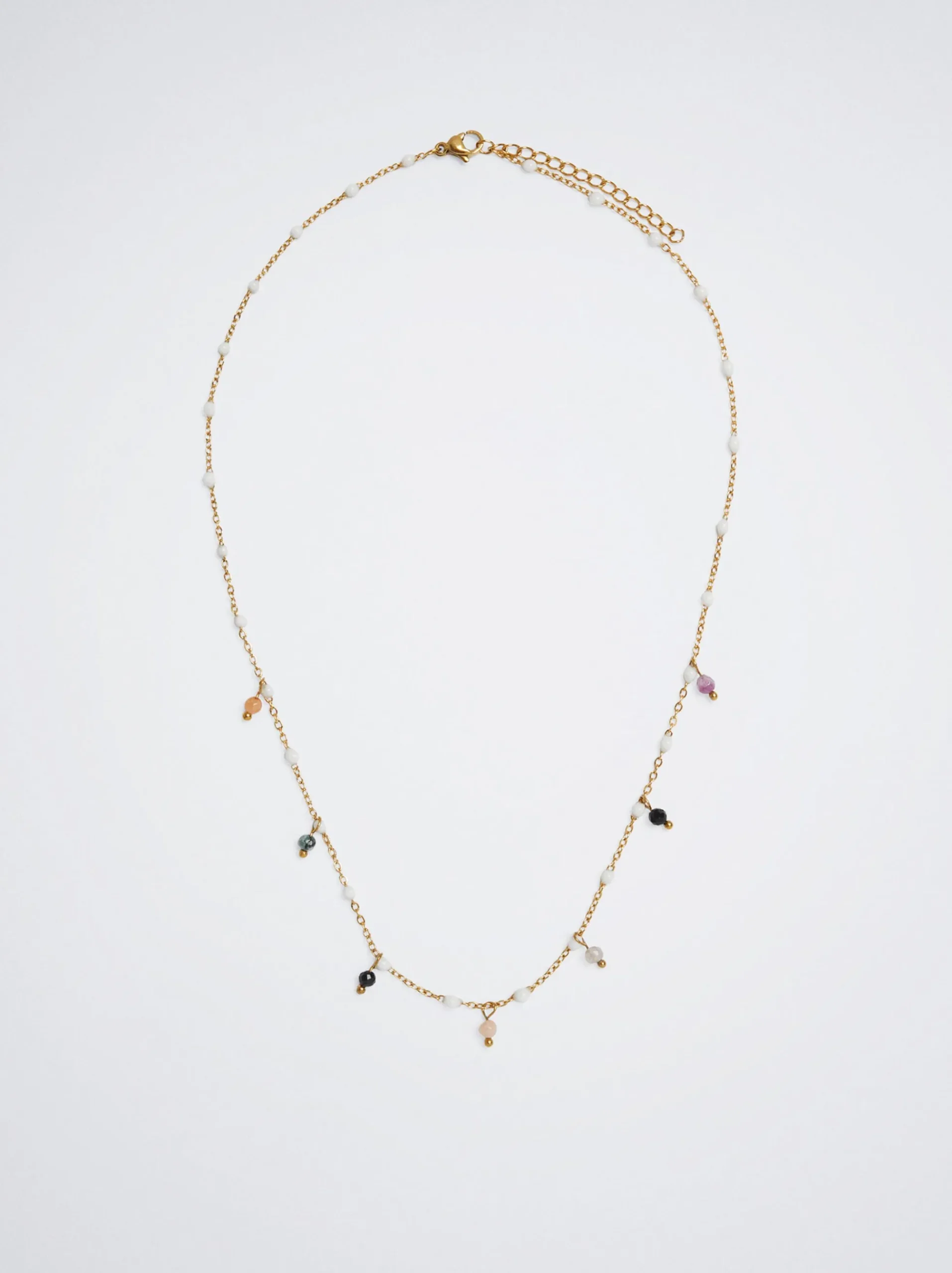 Steel Necklace With Semiprecious Stone|Parfois Cheap