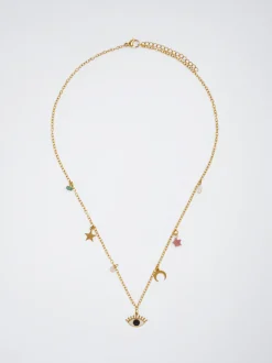 Steel Necklace With Semiprecious Stone|Parfois Flash Sale