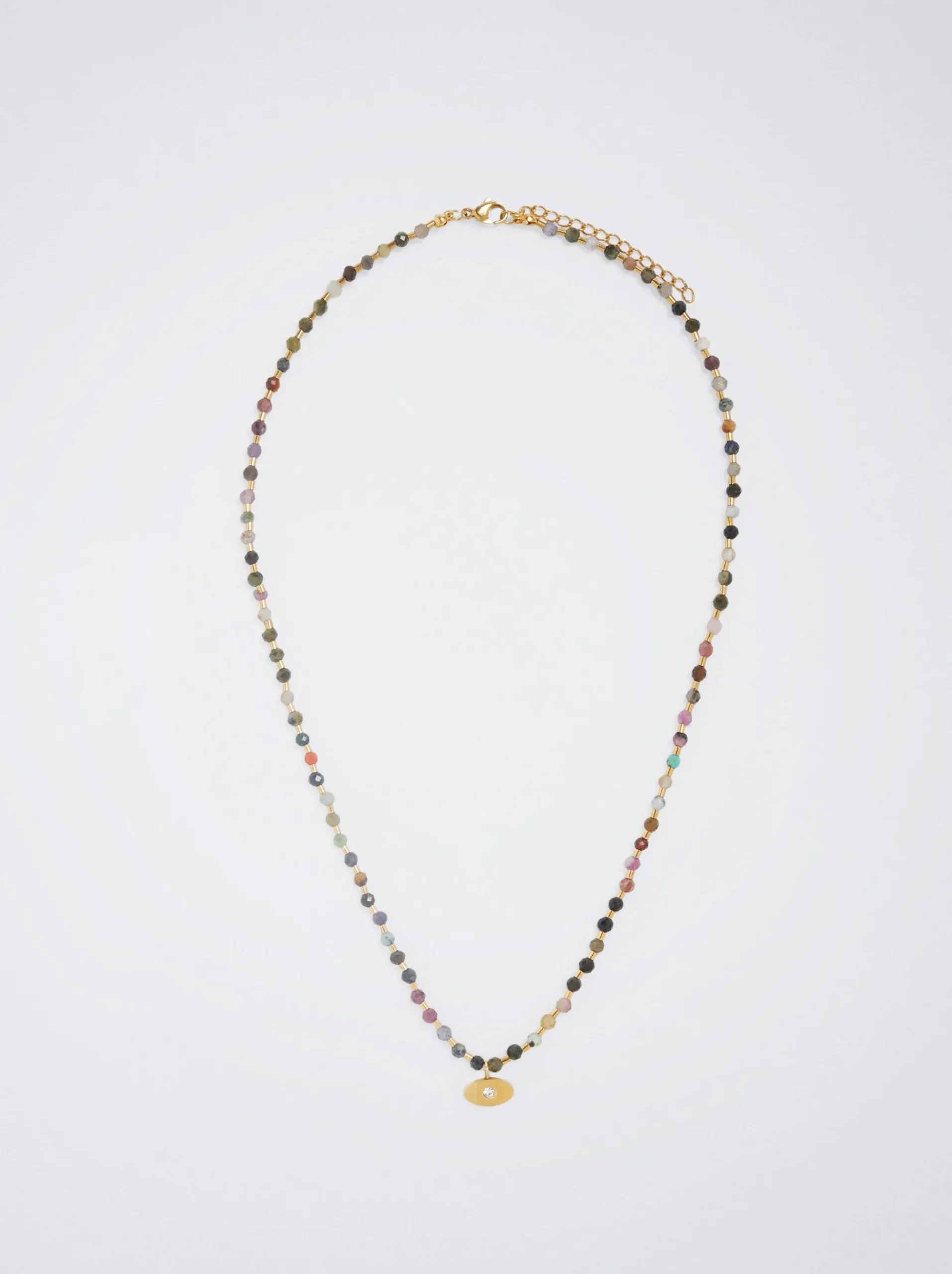 Steel Necklace With Semiprecious Stone|Parfois Sale