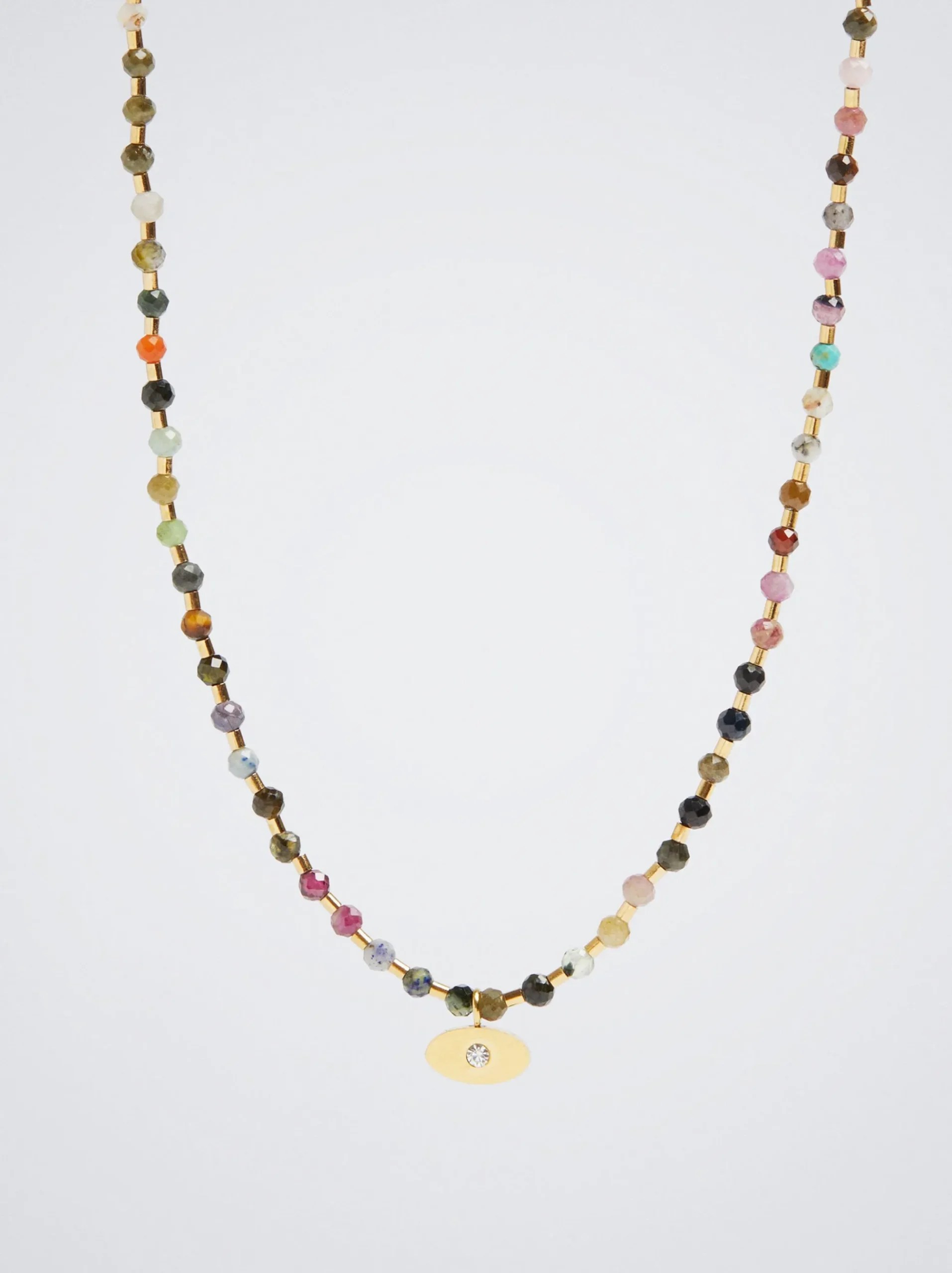 Steel Necklace With Semiprecious Stone|Parfois Sale