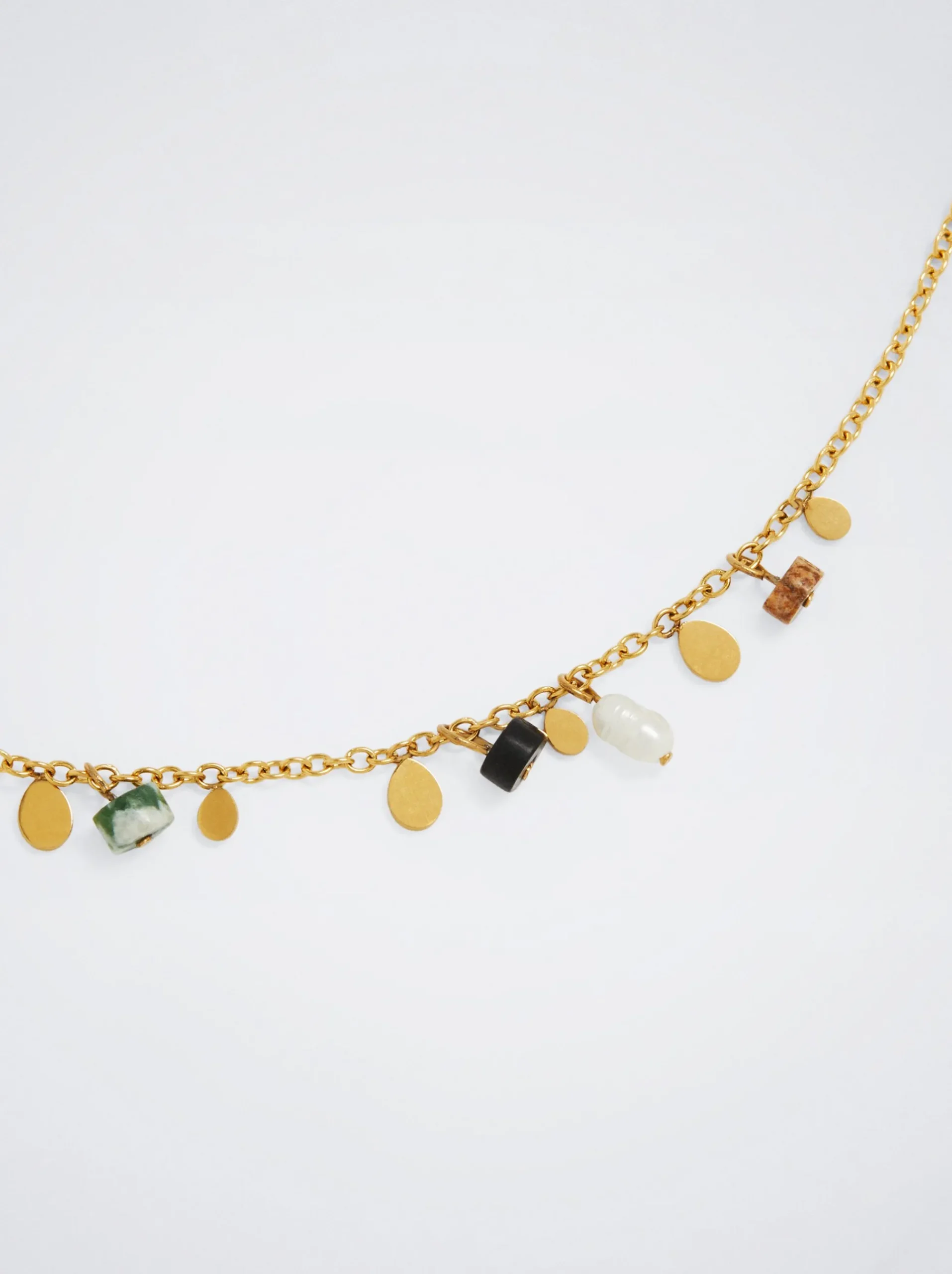 Steel Necklace With Semiprecious Stone|Parfois Flash Sale