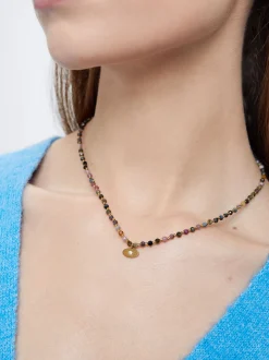 Steel Necklace With Semiprecious Stone|Parfois Shop