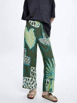 Straight Printed Pants|Parfois Outlet