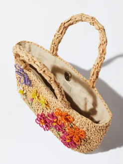 Straw Bag With Flowers|Parfois Best