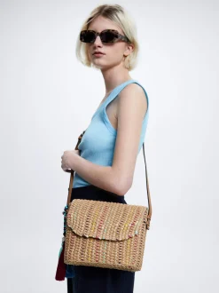 Straw Crossbody Bag|Parfois Online