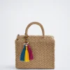 Straw Crossbody Bag With Detachable Pendant|Parfois Store