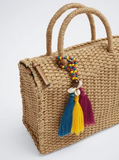 Straw Crossbody Bag With Detachable Pendant|Parfois Store