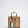 Straw Tote Bag With Detachable Pendant|Parfois Sale