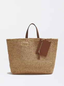 Straw Tote Bag With Pendant|Parfois Cheap