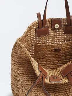 Straw Tote Bag With Pendant|Parfois Cheap