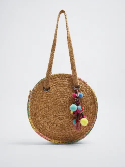 Straw Tote Bag With Pendant|Parfois Cheap