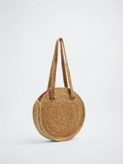 Straw Tote Bag With Pendant|Parfois Cheap