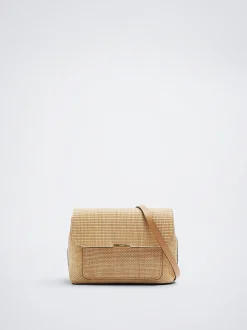 Straw-Effect Crossbody Bag|Parfois Cheap