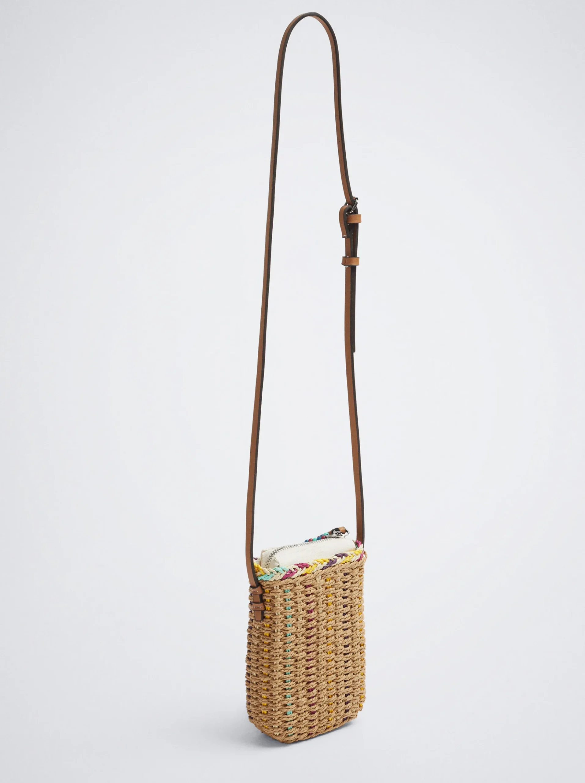 Straw-Effect Mobile Phone Bag|Parfois Flash Sale