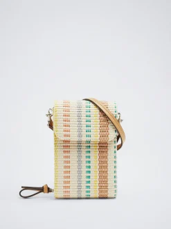 Straw-Effect Mobile Phone Bag|Parfois Fashion